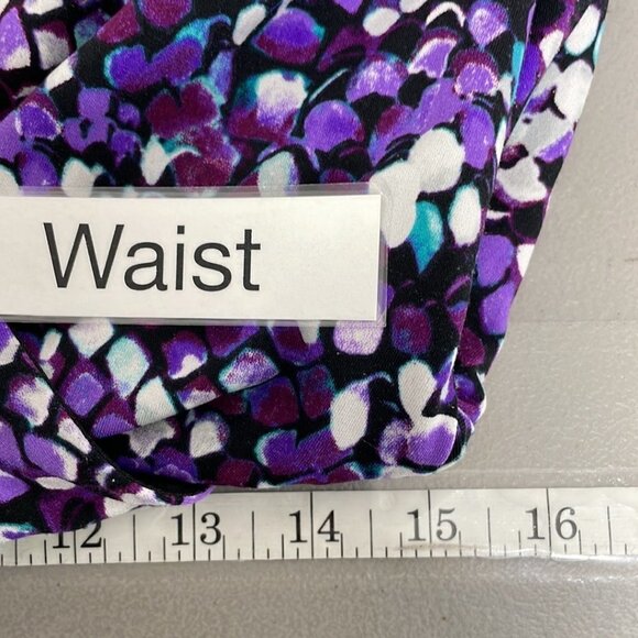 Laundry by Shelli Segal Midi Dress V Neck Polka Dots Blue Purple Size 10 - Picture 15 of 16